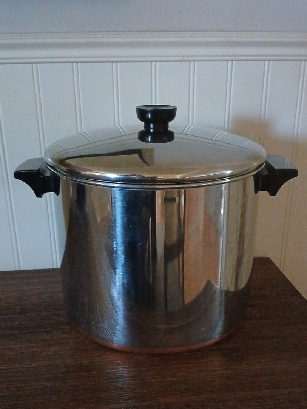 Vintage REVERE WARE 8 qt. Copper Clad 1801 Stockpot With Lid USA